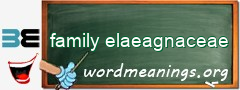 WordMeaning blackboard for family elaeagnaceae